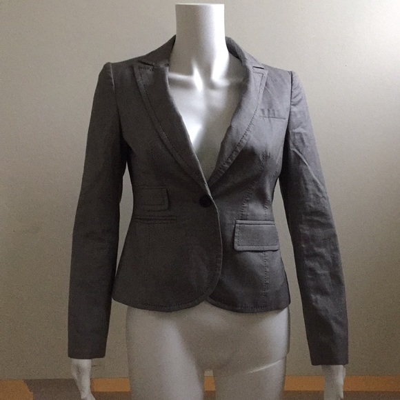 Banana Republic Grey Blazer w/ Black Stitching - Picture 6 of 8